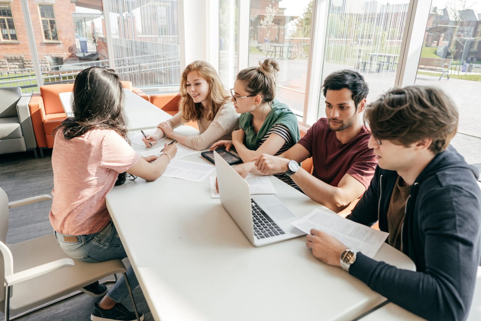 A team designing a program together